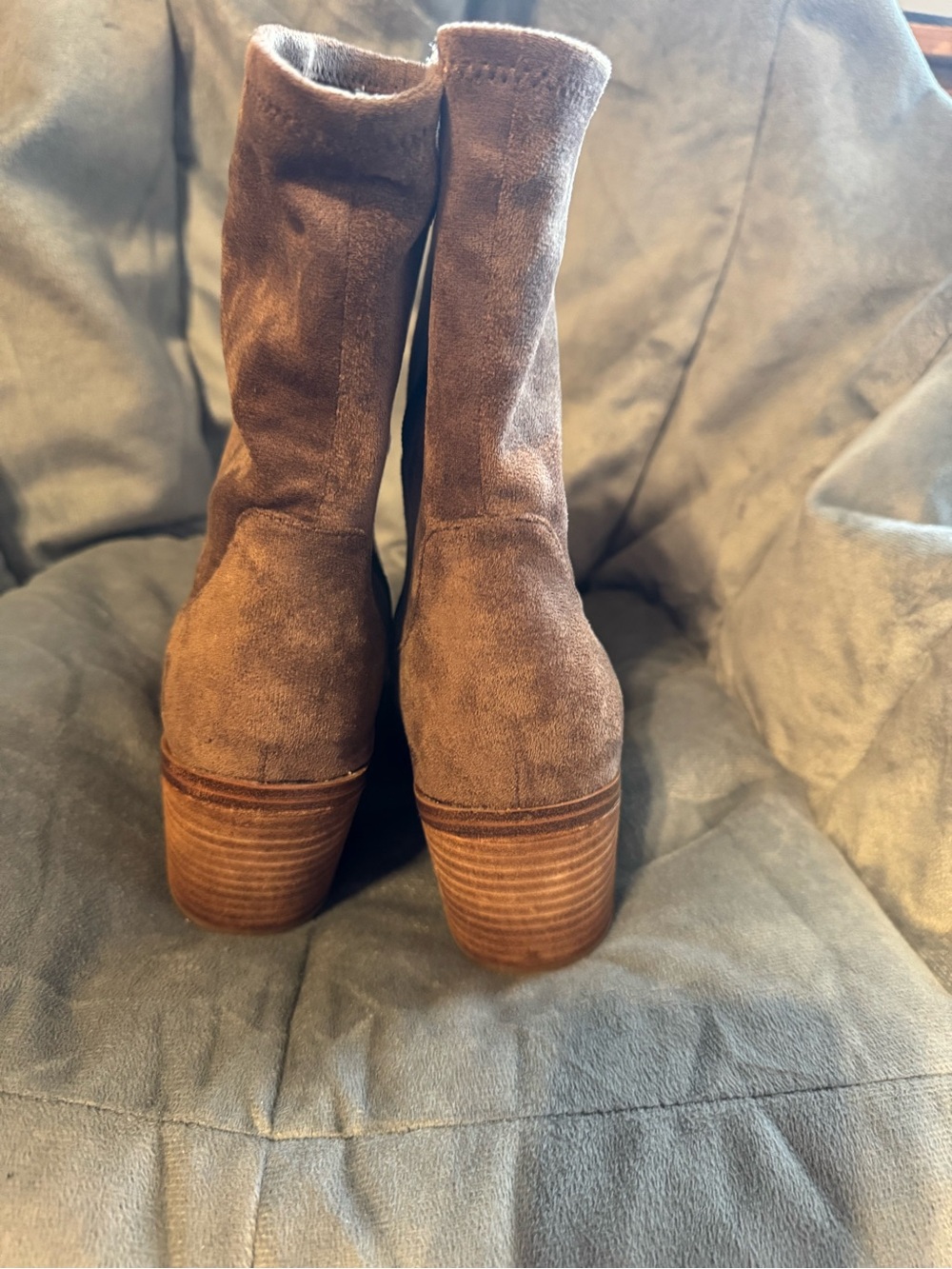 Dolce Vita Brown Suede Mid-Calf Ankle Booties - Picture 3 of 5
